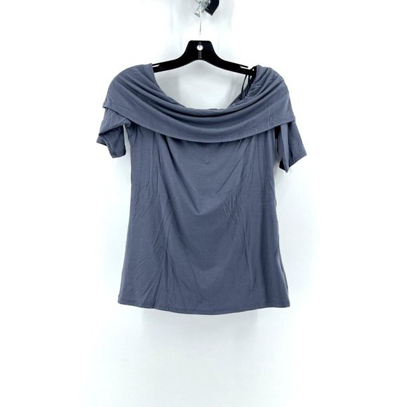 NWT Harlowe and Graham Women's Short Sleeve Gray Top Blouse Cowl Neck Size S - Picture 1 of 9